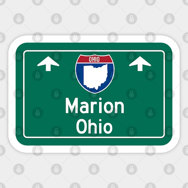 Marion Ohio Highway Guide Sign Sticker by Go With Tammy